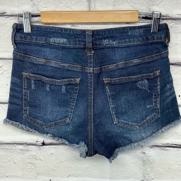ALTAR’D STATE Jean Shorts Distressed Dark Wash Size 27/5 High Waisted - Picture 9 of 9